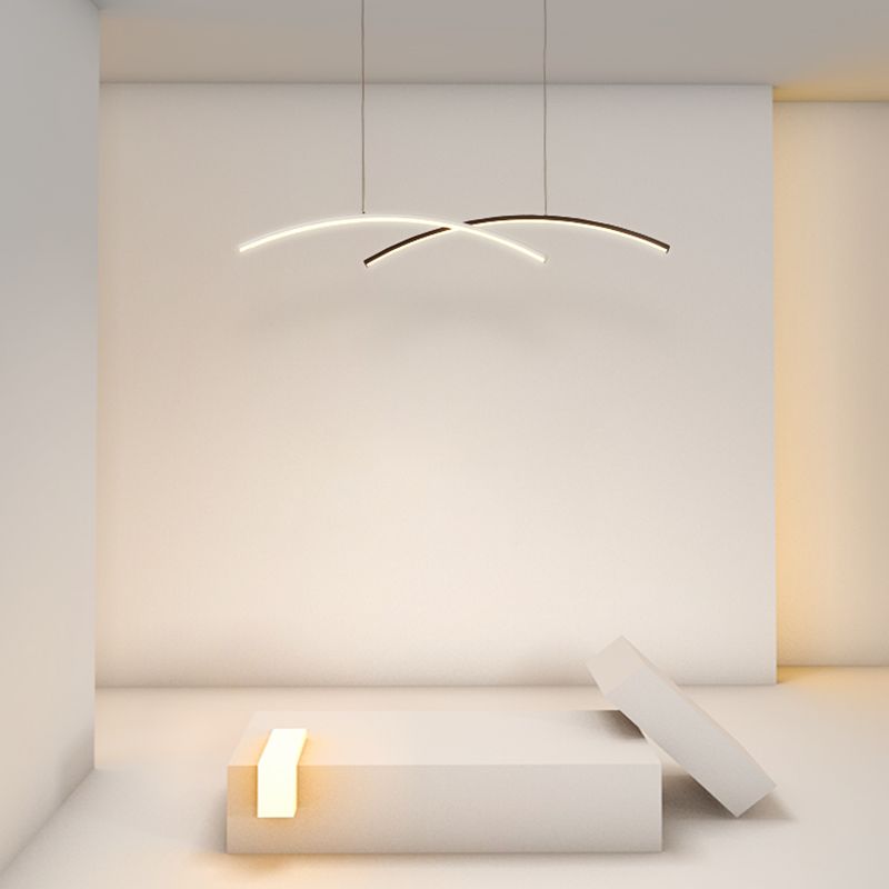 Nordic Characteristic Simple Modern Style LED Island Chandelier Light for Dining Room Living Room