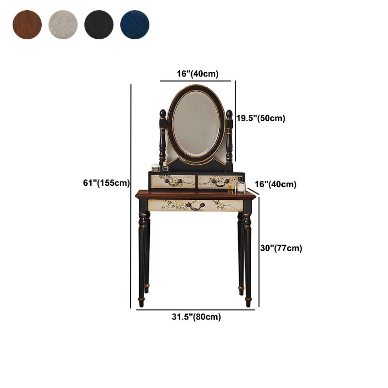 Victorian Makeup Vanity Table with Stool Dresser With Storage Drawers for Bedroom