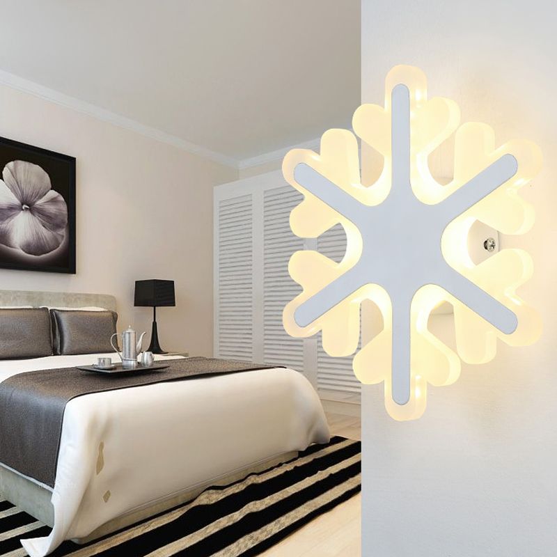 Flat Cartoon Shape Wall Light  Modern Stylish Acrylic LED Wall Lamp in White for Stair