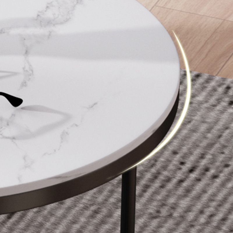 21"H Contemporary Cocktail Table Storage Round Coffee Cocktail Table