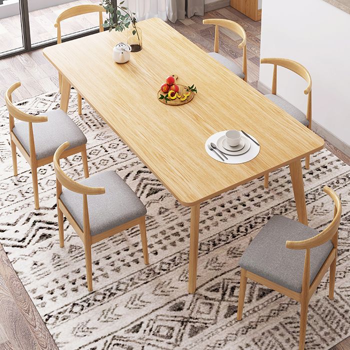 Minimalist Standard Kitchen Dining Set MDF Rectangle Shape Dining Set with 4 Legs Base