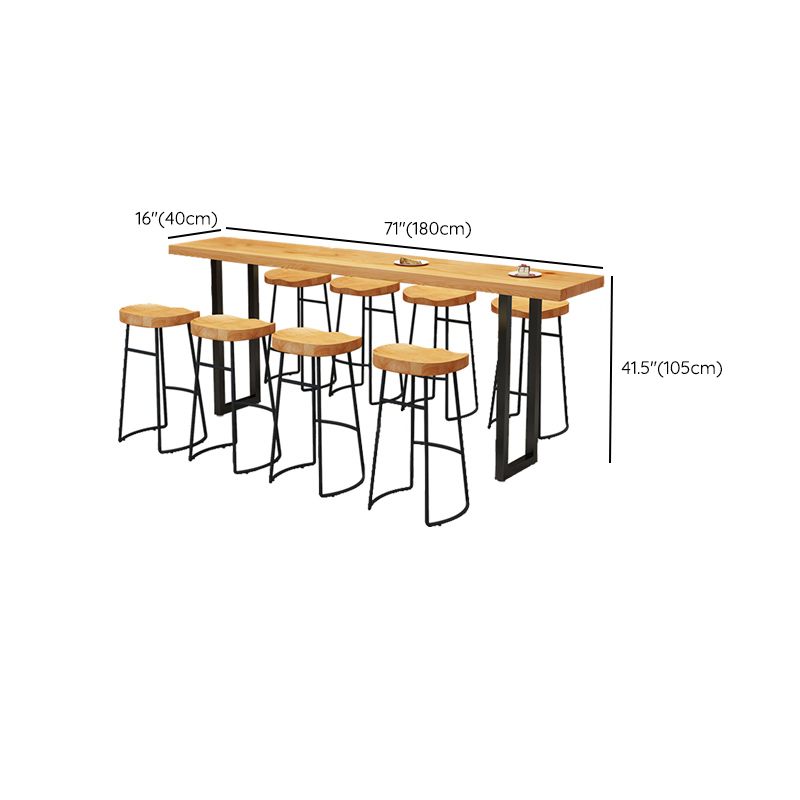 Industrial Rectangle Bar Counter Table Wood Bar Counter Table for Restaurant