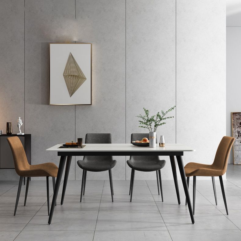 Industrial Stone Top Dining Table Metal Dinette Table for Home