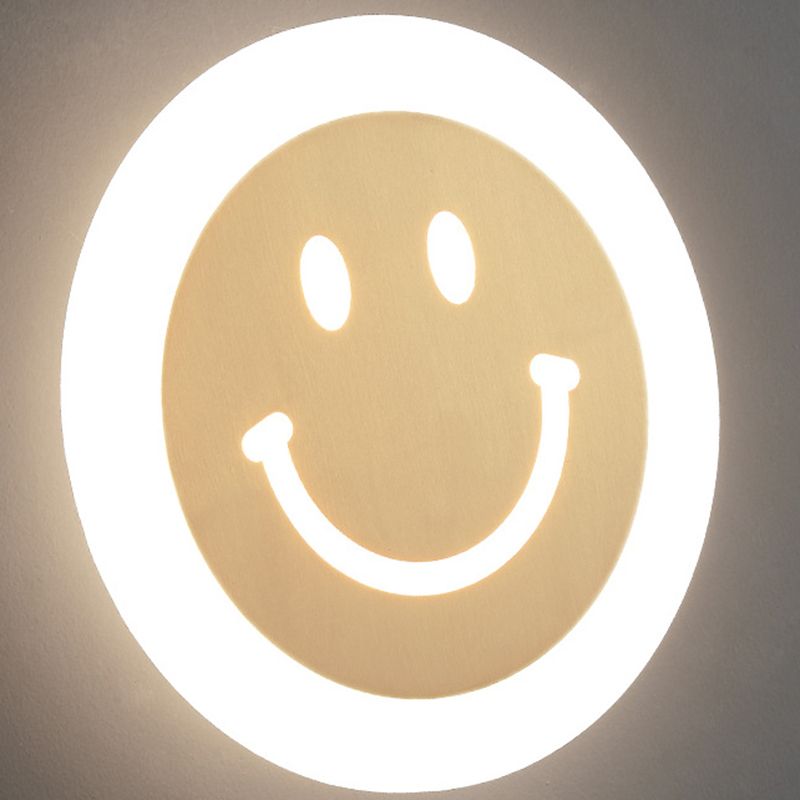 Metal Round Wall Lights Modern 1-Light Wall Light Fixture in Gold