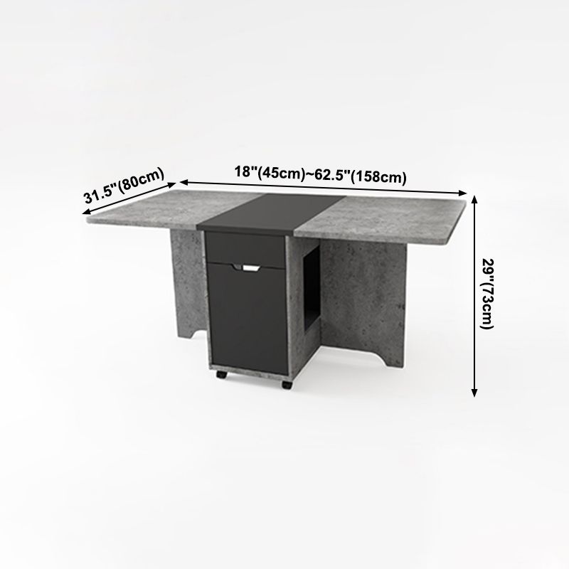 Mesa de madera artificial plegable Mesa rectangular moderna con almacenamiento (solo mesa)