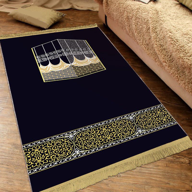 Modern Black Carpet Graphic Polyester Carpet Washable Carpet for Home Decor