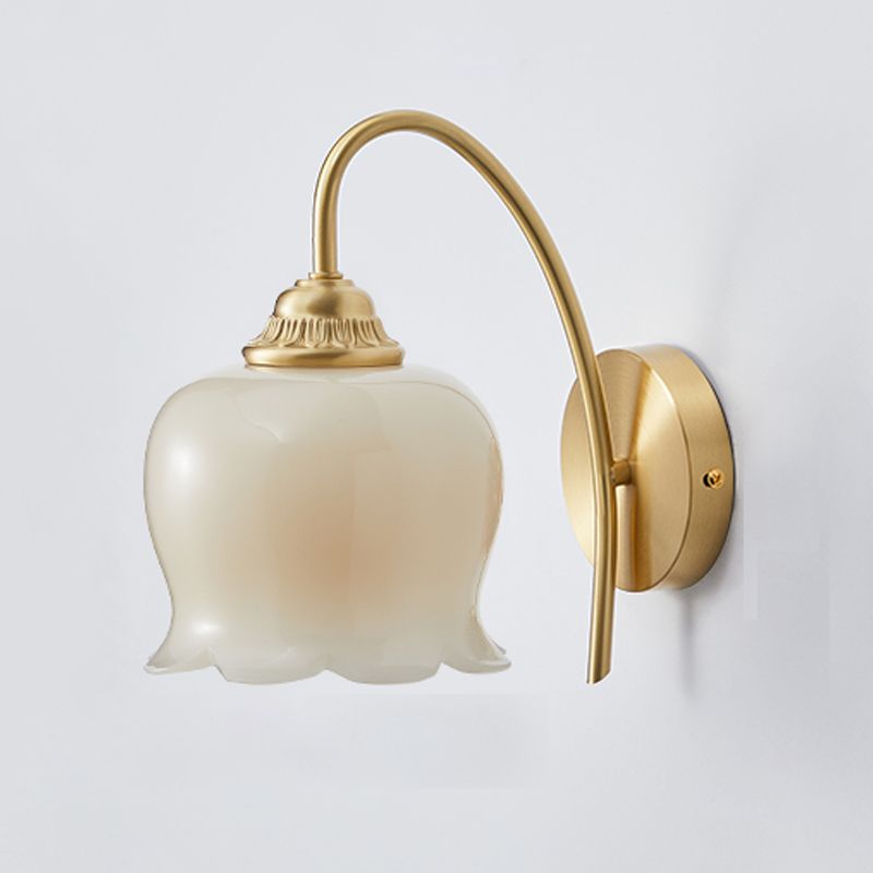 Brass Vanity Lighting Modern Flower Wall Light Fixture for Bathroom