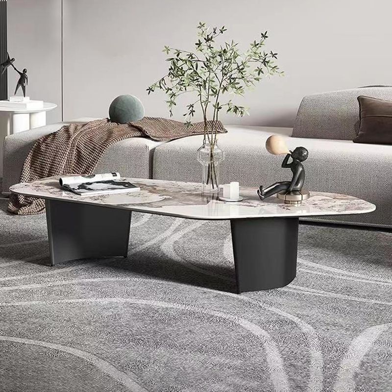 Glam Irregular Slate Top Cocktail Table Sled 15.7" H Coffee Table