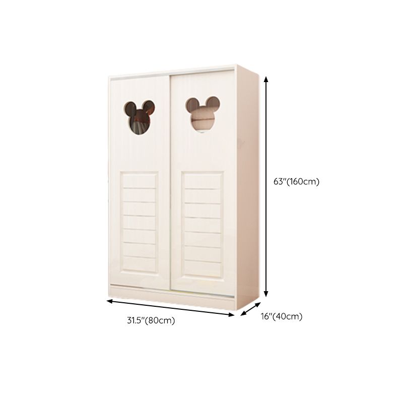 Contemporary Matte Kid's Wardrobe High Gloss Wooden Coat Locker