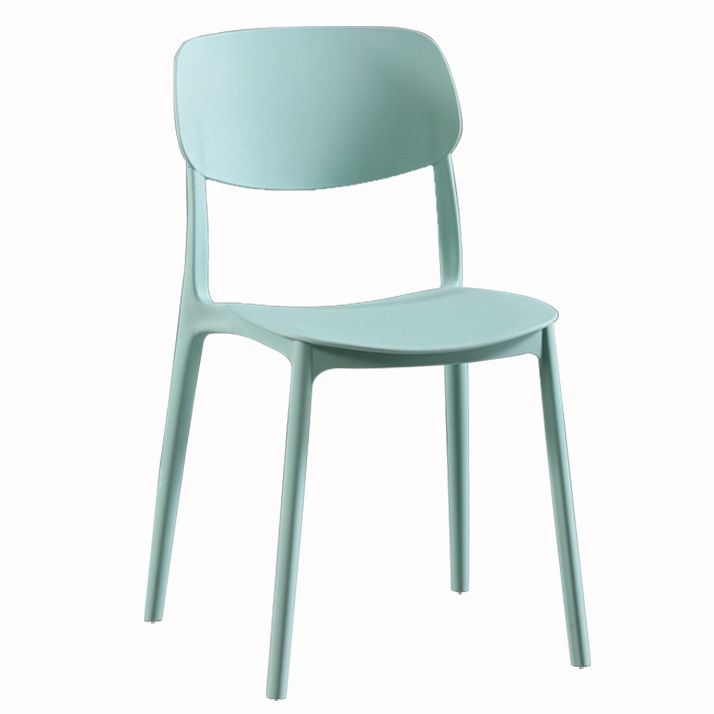 Sillas modernas de comedor y acento Silla sin brazos con respaldo abierto de plástico para interiores y exteriores