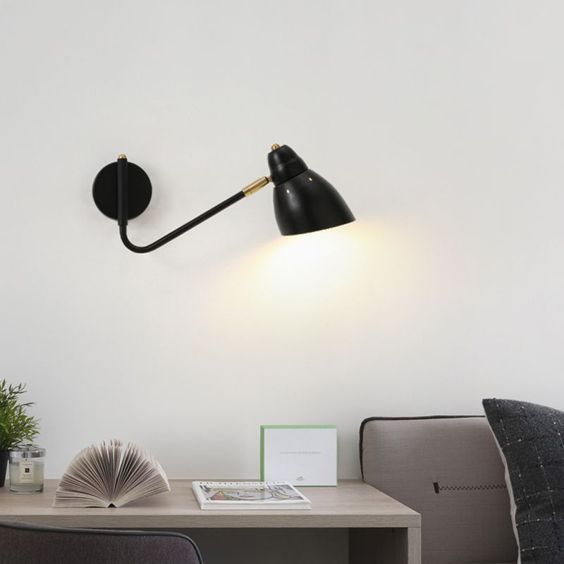 Black / White / Gold 1 - Light Wall Light Adjustable Metal Wall Armed Sconce