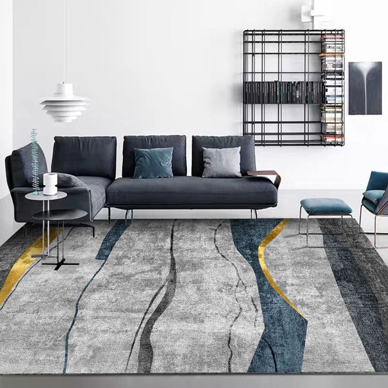 Contemporary Lounge Rug Multicolor Heathered Geometric Rug Polypropylene Stain Resistant Machine Washable Anti-Slip Rug