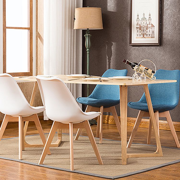 Contemporary Style Dining Room Chairs Solid Armless Chairs with Wooden Legs