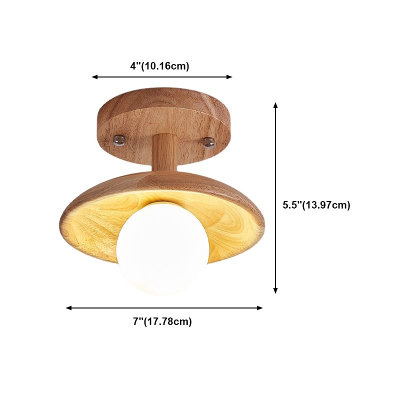 Shaded Ceiling Mounted Fixture Modern Style Beige Ceiling Light Fixture