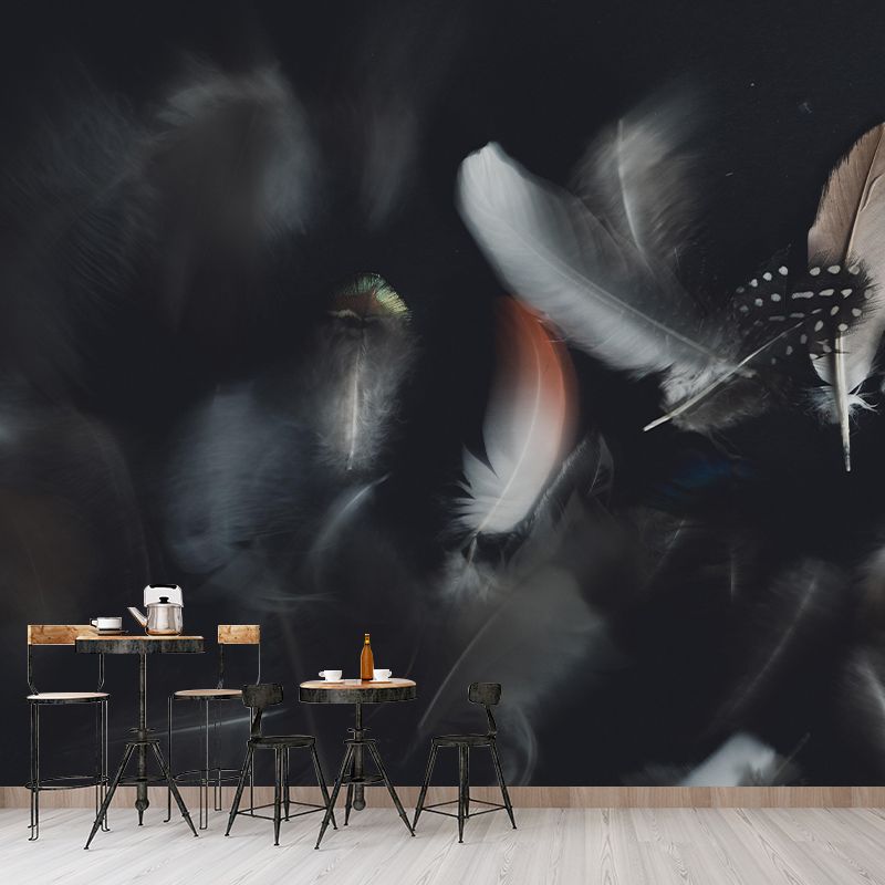 Soft Feather Wall Mural Wallpaper Mildew Resistant Wall Covering for Decoration