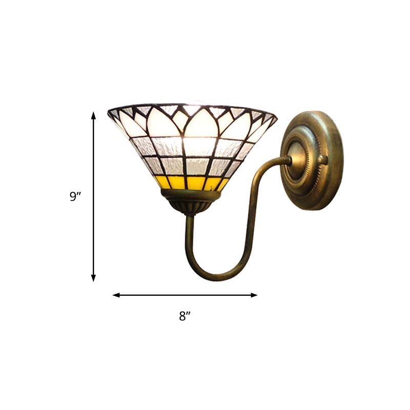 1 Head Wall Light Fixture Baroque Lotus Clear Dimple Glass Sconce Light for Hallway