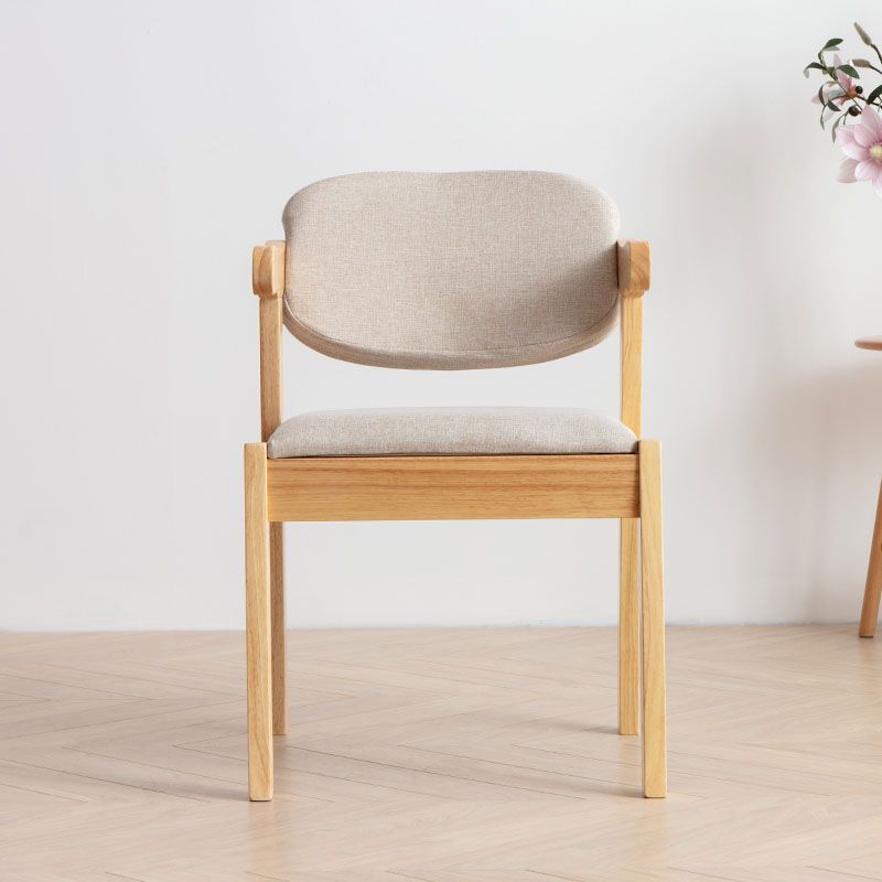 Silla de comedor de madera contemporánea, silla lateral de comedor con respaldo abierto