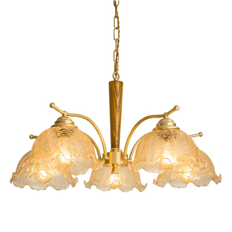 Moderni cupola lampadario del lampadario a pendente in vetro in oro