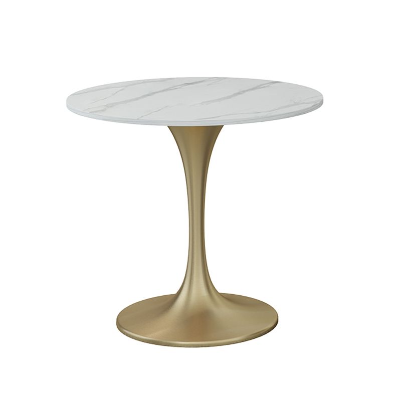 Glam Style Dinette Set 1/2/4/5 Pcs Round Stone Dinette Table with Dining Chair