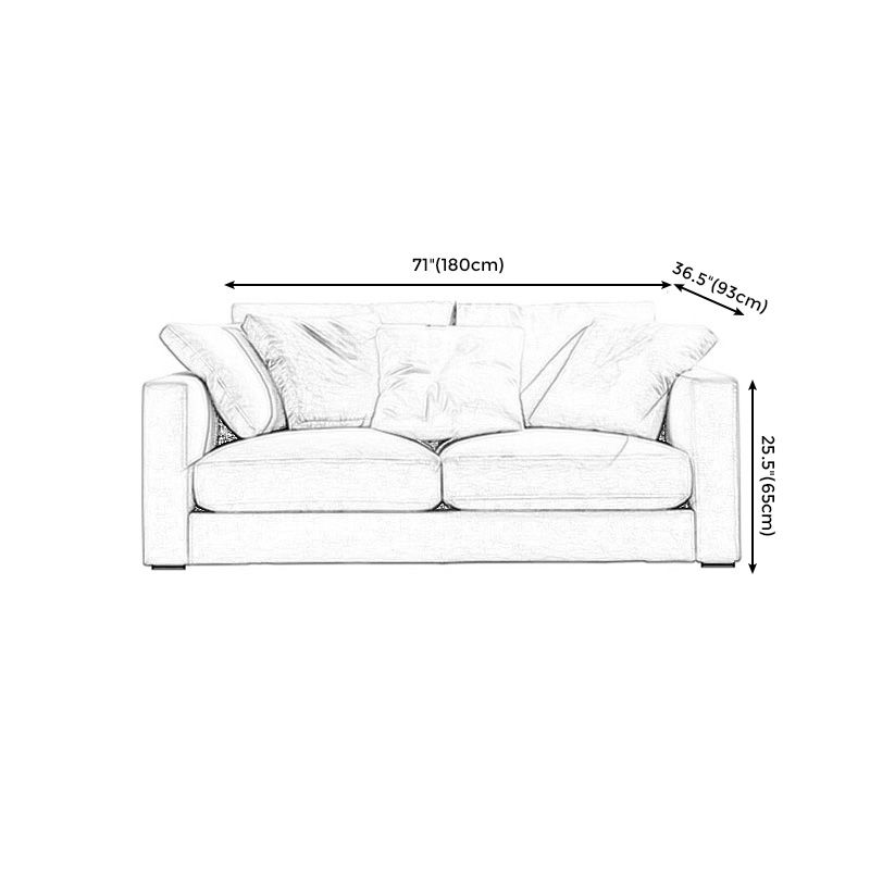 Padded Wooden down Cloth Rectangular Sofa with Pillow Back and Down/sponge/latex Cushion