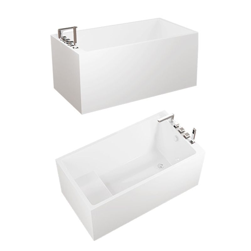 Contemporary Style White Acrylic Tub Rectangular Soaking Tub for Home