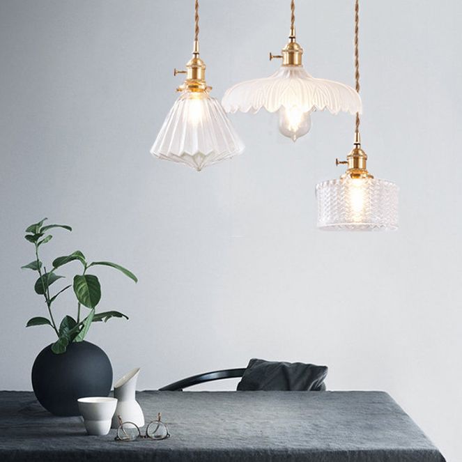 Messingglas hängende Leuchte Industrie 1-Licht-Anhänger Beleuchtung für das Restaurant