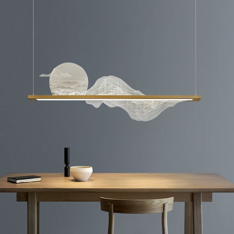 Luces colgantes colgantes de metal lámparas colgantes lineales modernas para el comedor