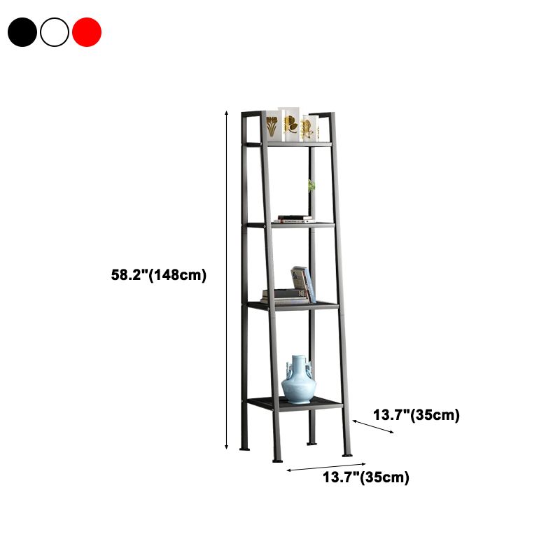 Contemporary Ladder Bookshelf Metal Open Back Bookcase for Office