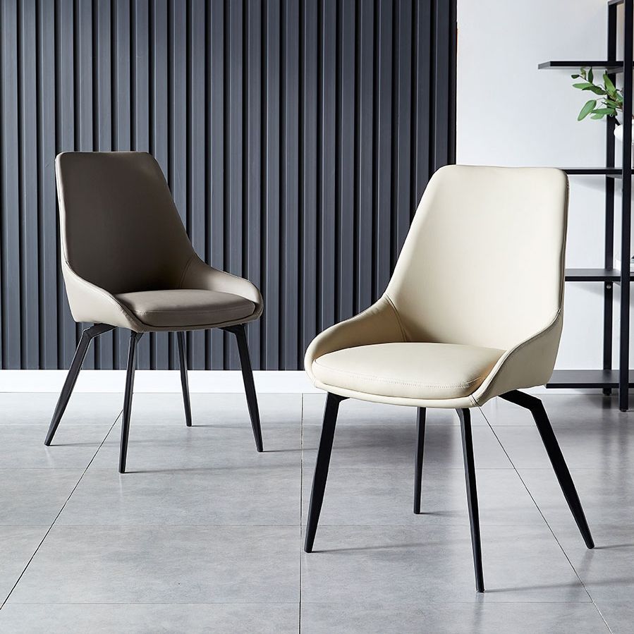 Chaises de salle à manger rembourrées par chaise latérale à bras arrière solide de conception industrielle