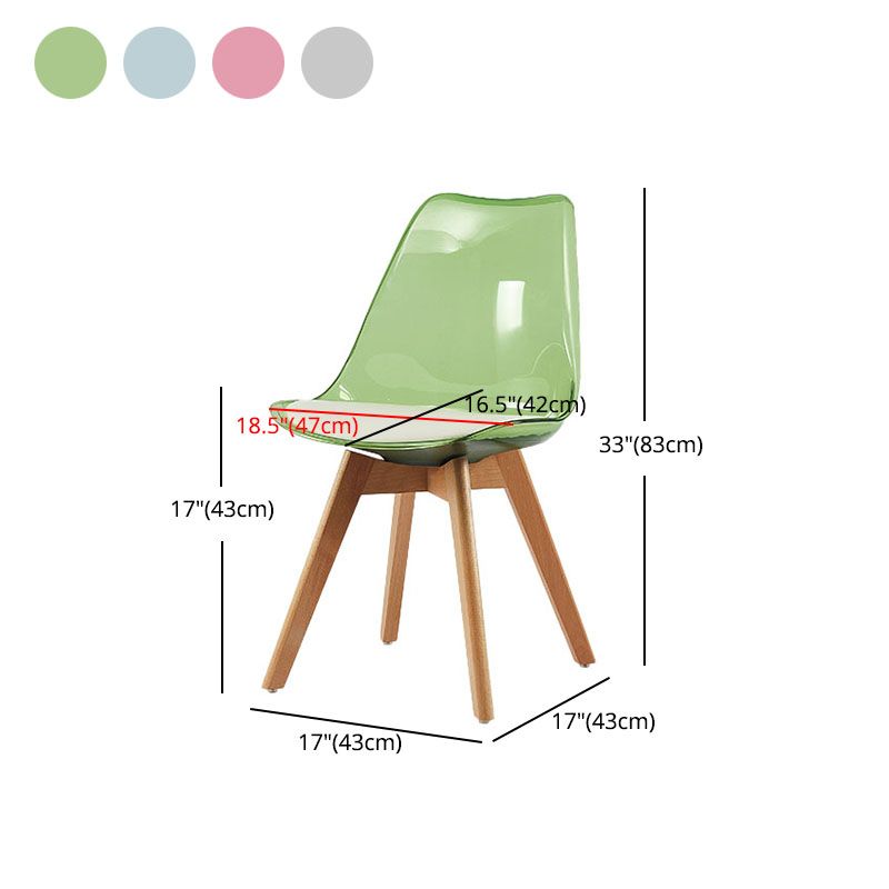 Skandinavische PU -Leder -Esstühle Armless Solid Back Stuhl