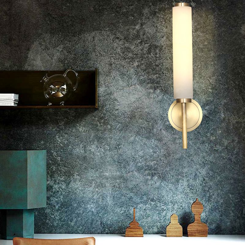 Trio 1 / 2 - Light Traditional Bath Sconce Solid Brass & Marble Bathroom Vanity Lighting