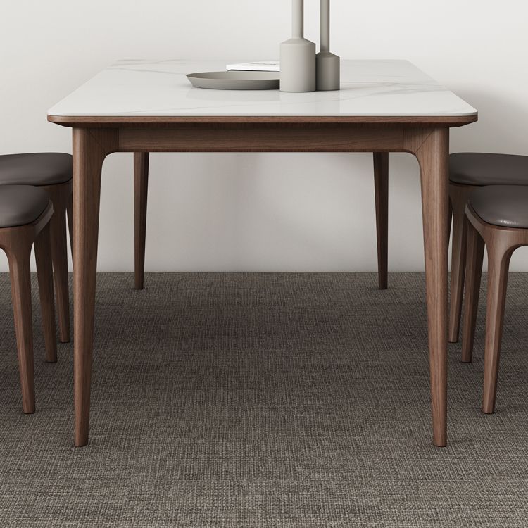 4 Legs Dining Site Table Midcentury Style Stone Dinette Table for Home Kitchen