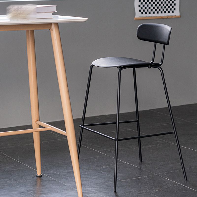 Scandinavian Milk Tea Shop Footrest Stool Matte Finish Iron Bar Stool