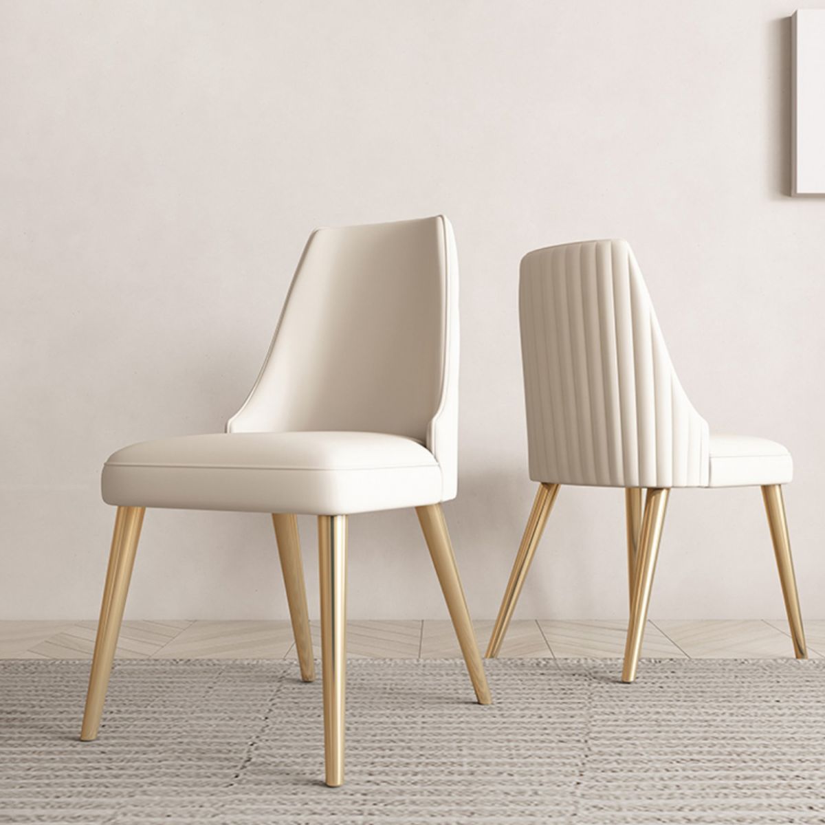 Noordse 1/4/5/7 stukken Dinerset rechthoekige stenen tafel en witte stoelen eetgelegenheden set