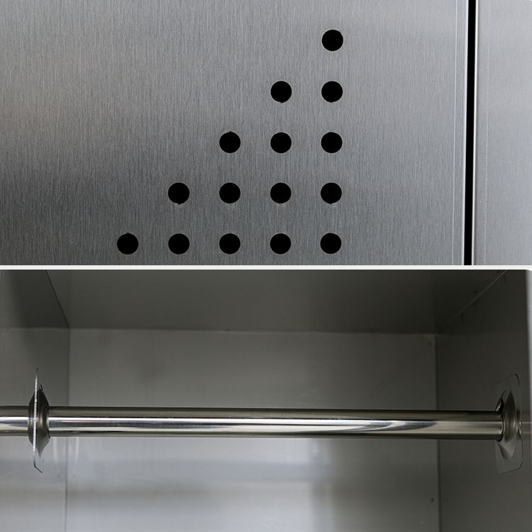 Metal Industrial Cabinet with Hinged Door Gray Steel Storage Cabinet for Bathroom