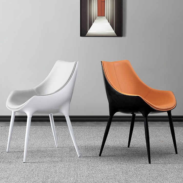 Chaise de salle à manger rembourrée en métal à dossier solide d'intérieur de fauteuil de style moderne