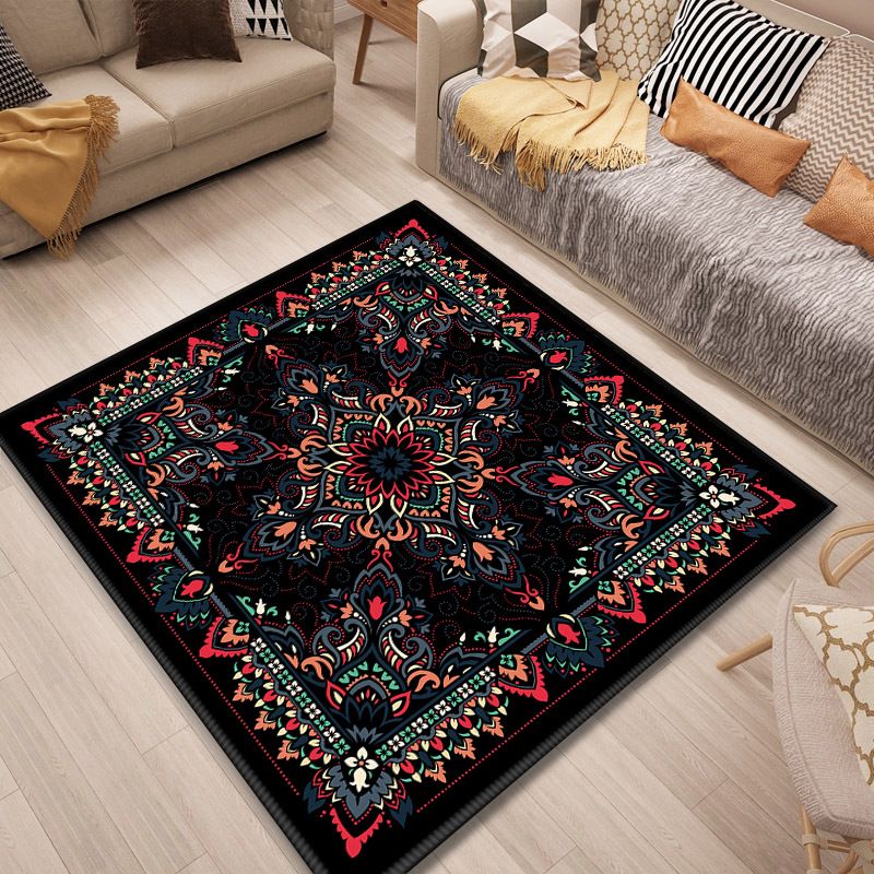 Persian Door Rug Multi Color Tribal Print Carpet Polypropylene Pet Friendly Non-Slip Stain Resistant Area Rug
