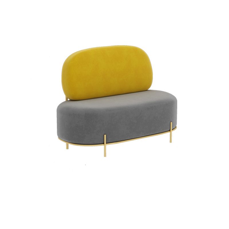 Contemporary Grey Sofa with Golden Frame and Armless Standard Sofa