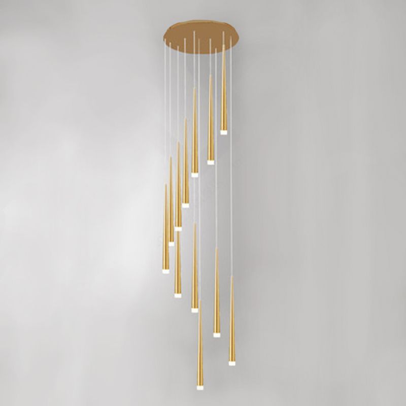 Spiral Hanging Light Fixtures Modern Simple Acrylic Ceiling Pendant for Stairwell