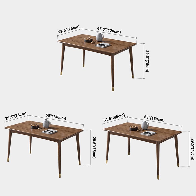 Traditional Luxury Rectangle Dining Table Ash Solid Wood Table with 4 Legs