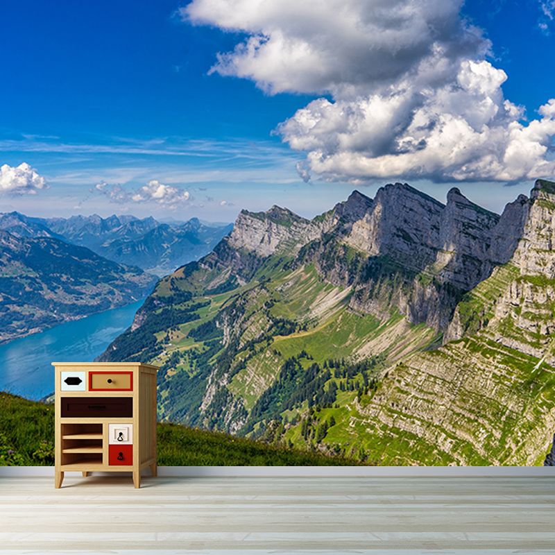 Environment Friendly Resistant Mural Wallpaper Mountain Living Room Wall Mural