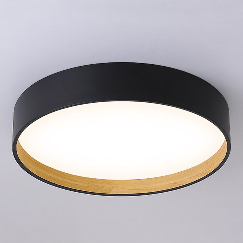 Round Shape LED Ceiling Lamp Modern Simple Style Iron 1 Light Flush Mount for Bedroom