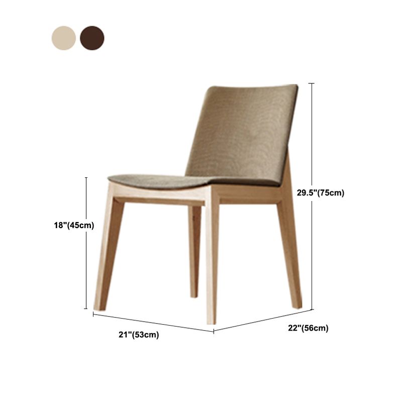 Solid Wood Armless Dining Chairs Upholstered Dining Accent Chair