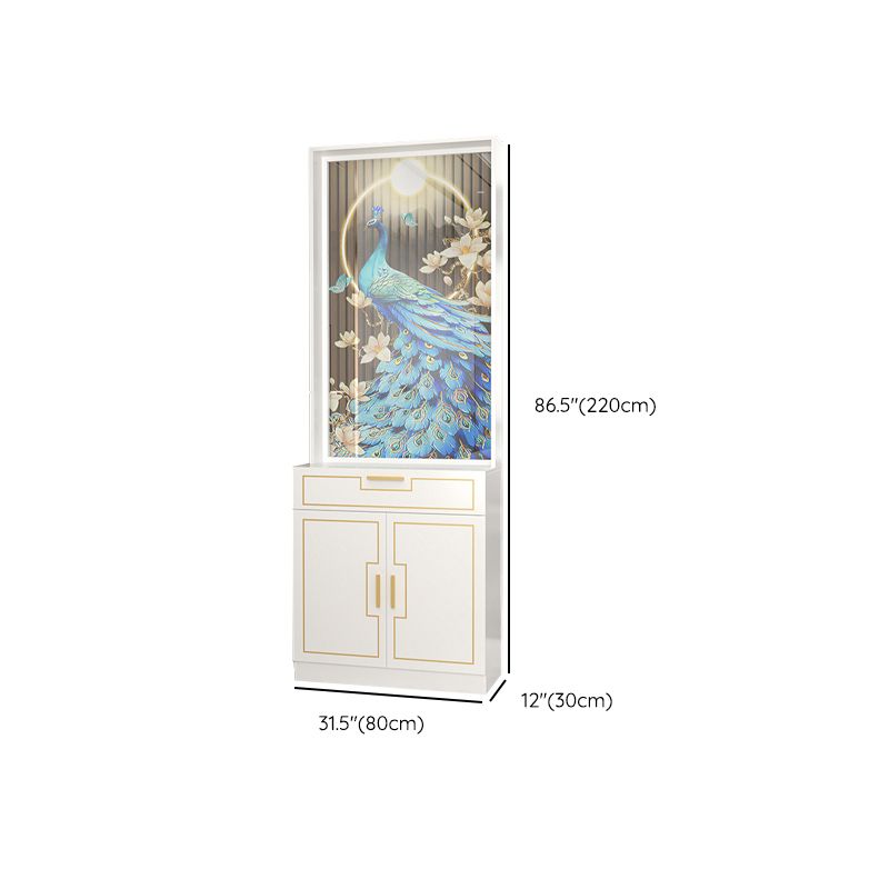 Scandinavian Wood in White 11.81" Wide Accent Cabinet with Drawer