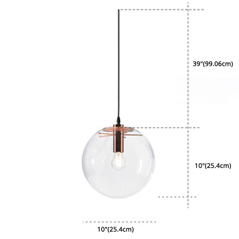 Minimalist Style Globe Ceiling Pendant Light Glass Dinning Room Hanging Pendant Light