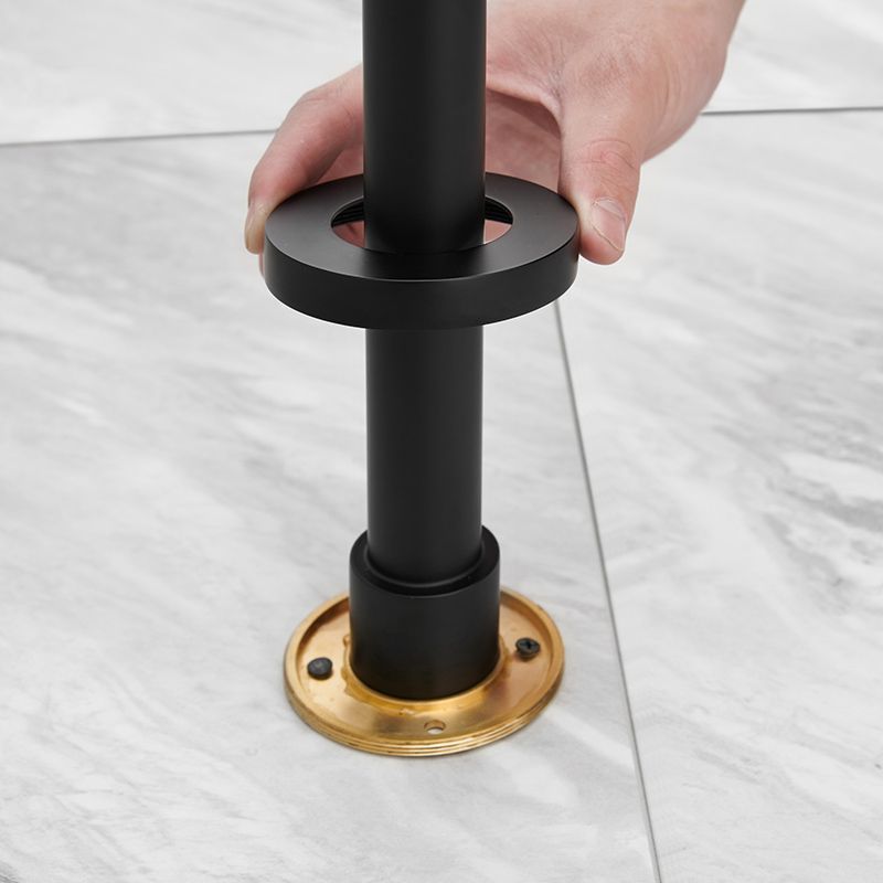 Modern High Arc Faucet Floor Mounted Freestanding Tub Filler with Risers