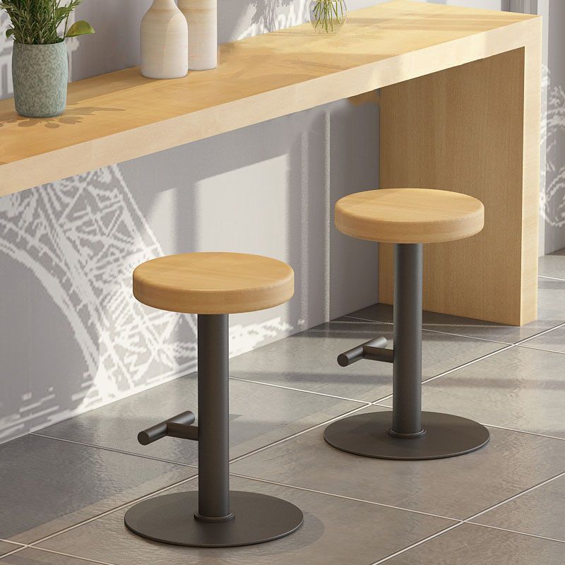 Contemporary Footrest Backless Barstool Matte Finish Home Stool