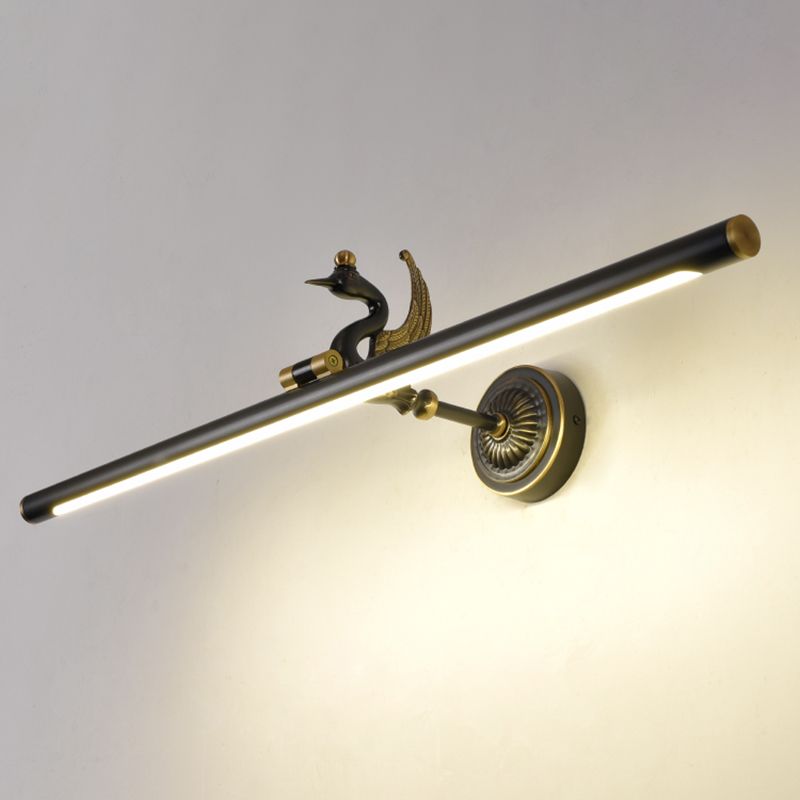 Mid-Century Luxury Style Cylindrical Wall Mounted Vanity Lights Copper 1 Light Vanity Lighting Fixtures for Bathroom