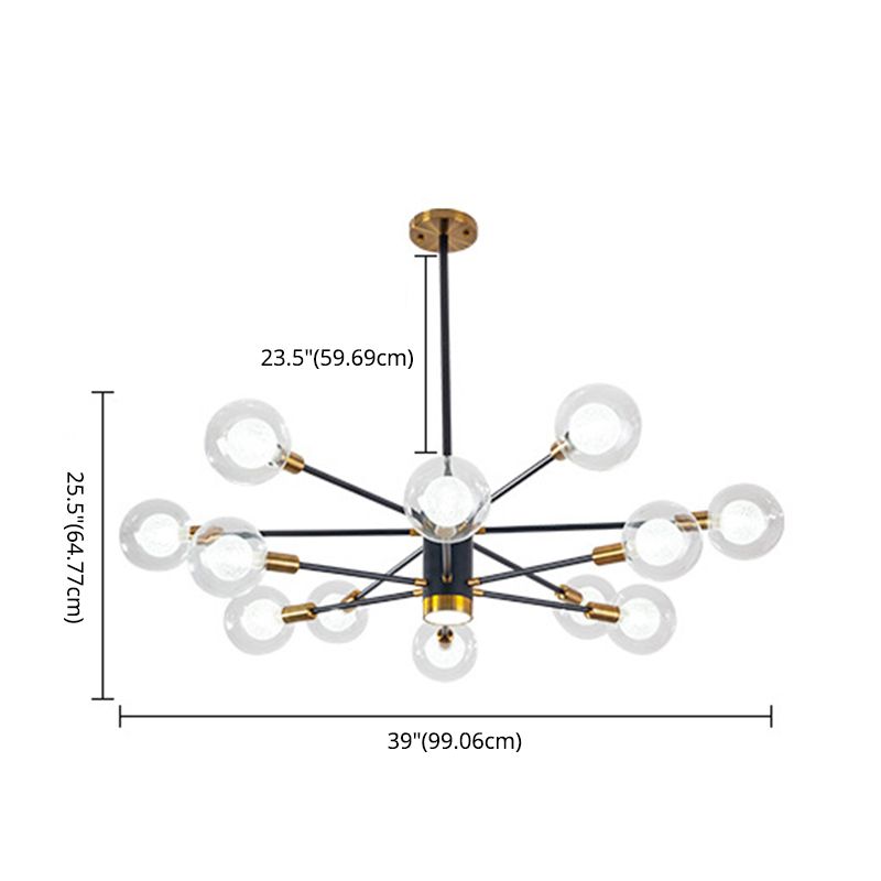 12 Lampadella in vetro leggero Lampaggio Light Minimalist Style Lampone dell'illuminazione in nero in nero