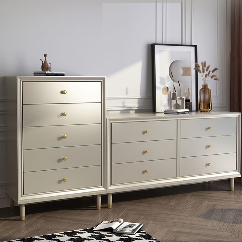 Glam Champagne Color Storage Chest with Soft-Close Drawers for Home